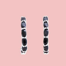 141. White Gold Rhodium Over Sterling Silver 3.55 CTW Sapphire Designer Caterpillar Earrings