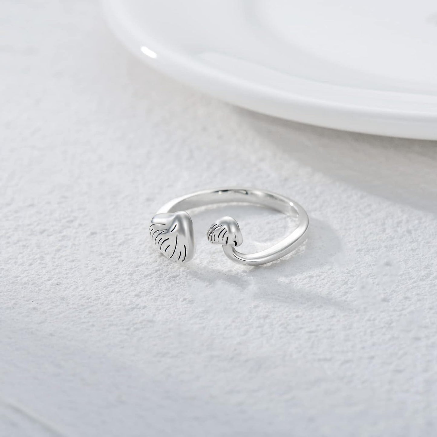 A38. 925 Sterling Silver Adjustable Mushroom Ring Open Toe Rings For Women Girls