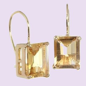 93. Beautiful 24k Gold Plated Sterling Silver Citrine Earrings