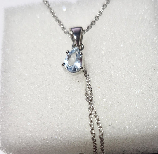 Swiss Blue Topaz 18in Designer Necklace