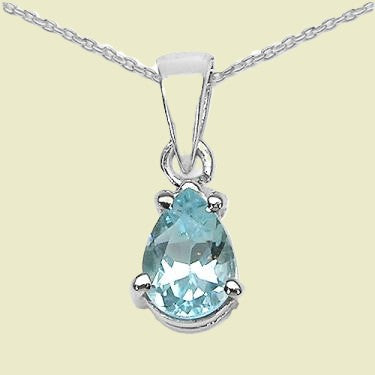Swiss Blue Topaz 18in Designer Necklace