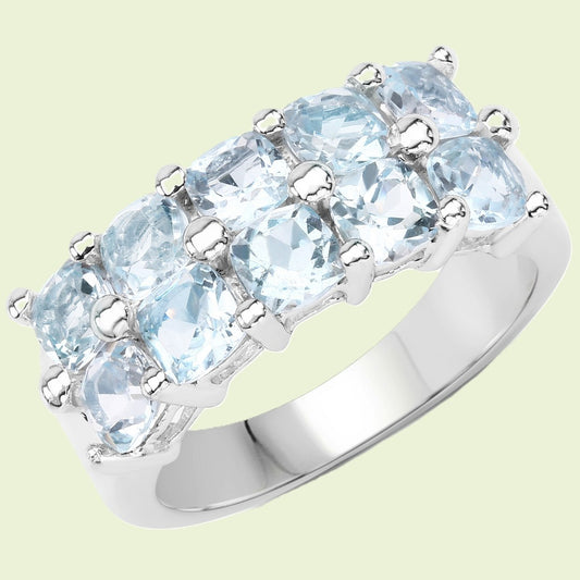 A sparkling 3.6CTW Blue Topaz Size 7 Ring