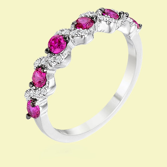 Cubic Zirconia Sterling Silver Rhodium Plated Size 6 Designer Ring