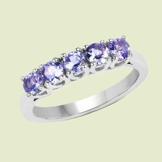 Wonderful Tanzanite Size 6 Sterling Silver Ring