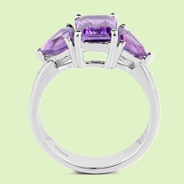 Amythyst and Sterling Silver Size 7 Ring