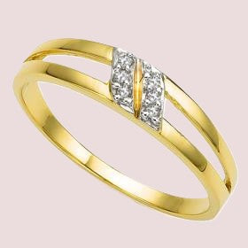 98. 14K Yellow Gold Over Solid Sterling Silver Diamonds Size 7 Designer Ring