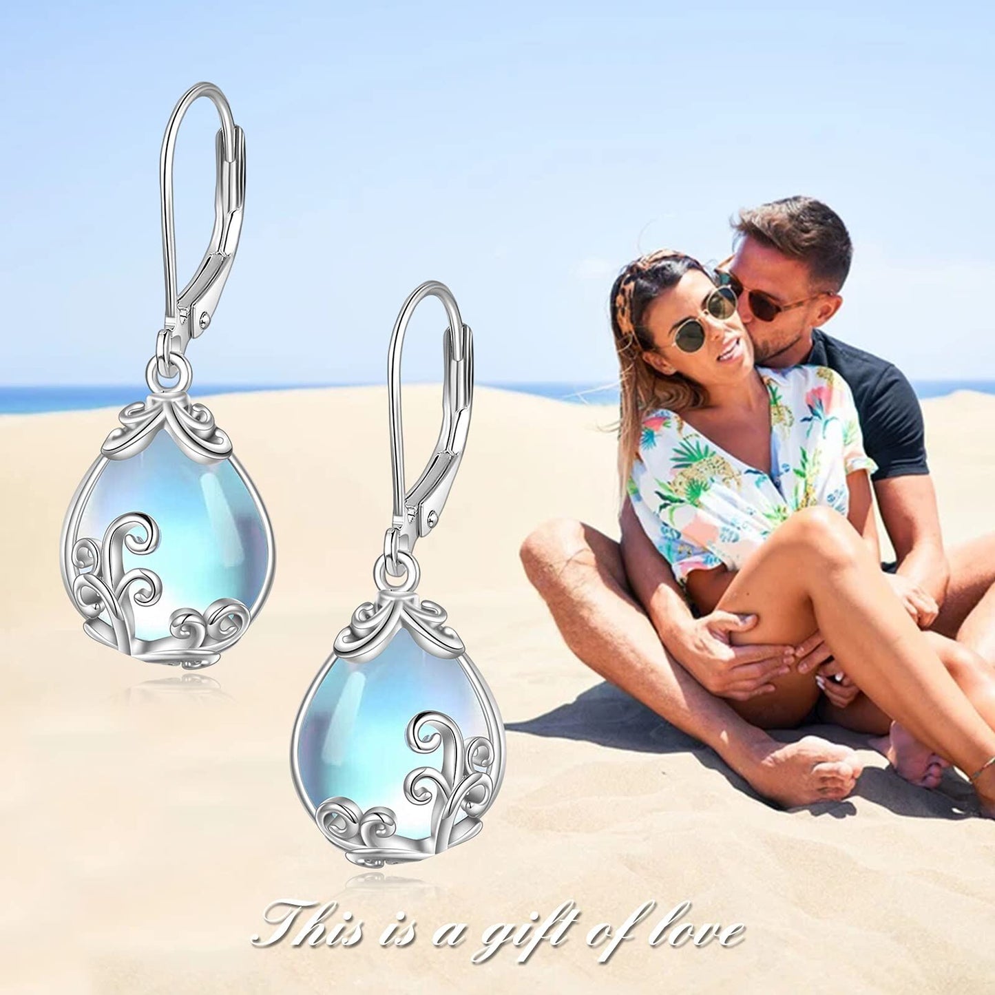 925 Sterling Silver Drop Earring Lever-backs for Women