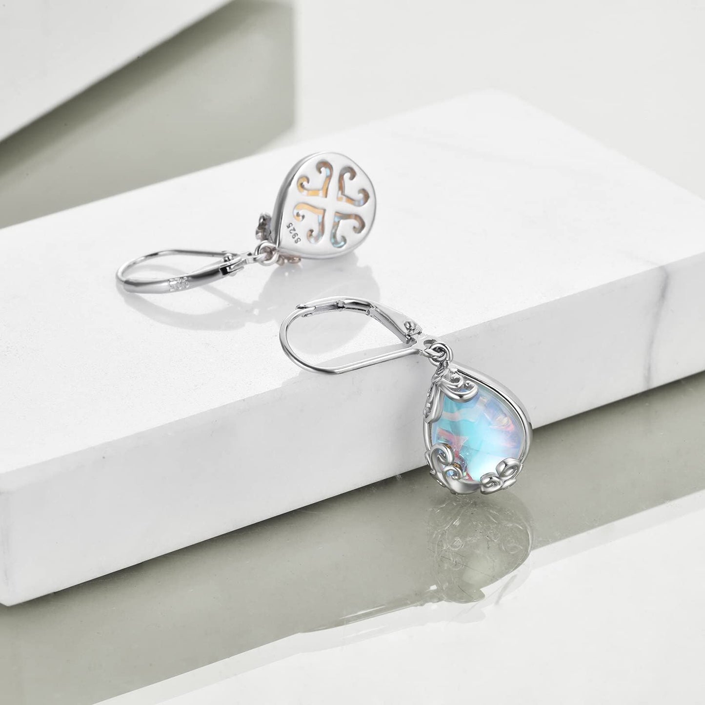 925 Sterling Silver Drop Earring Lever-backs for Women