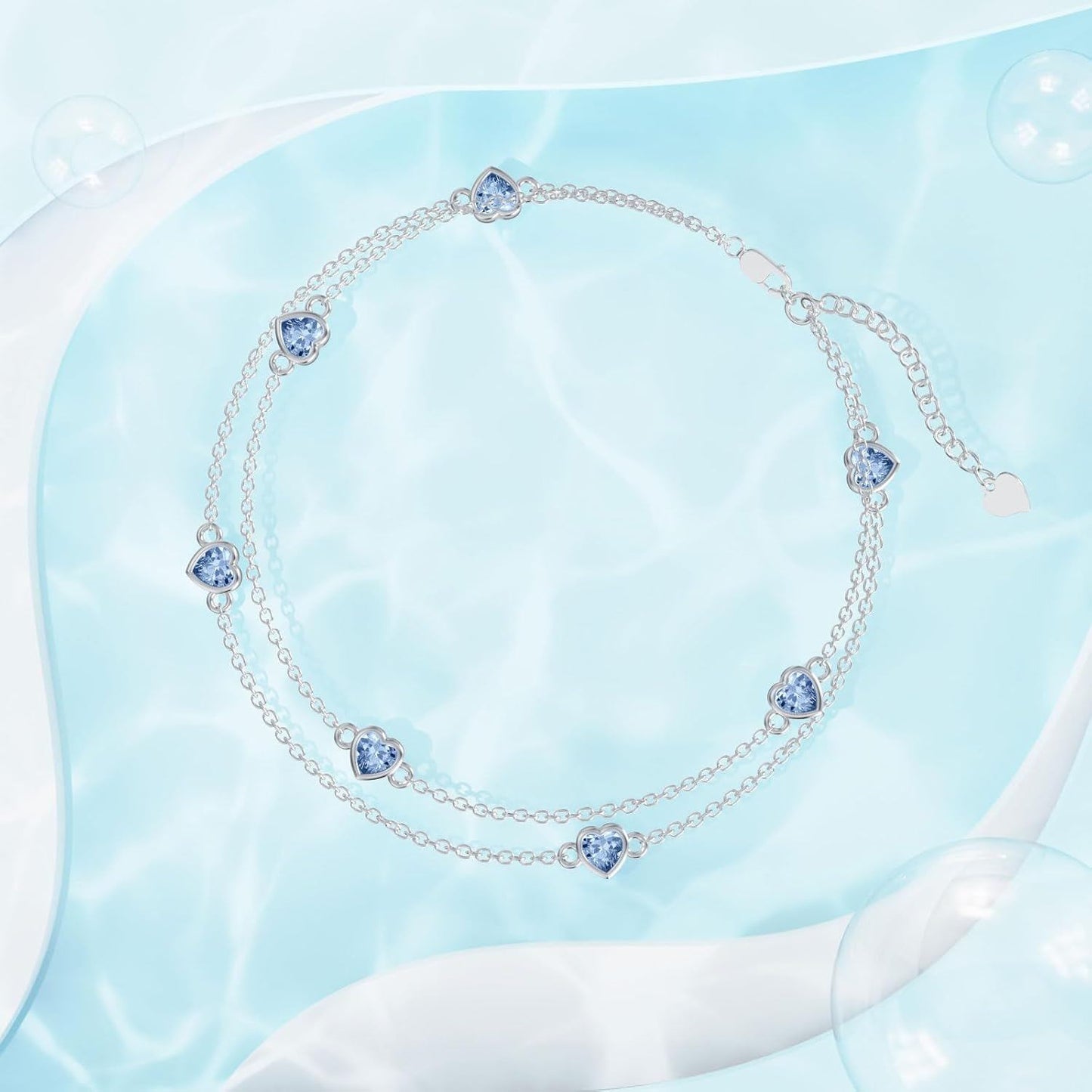 925 Sterling Silver Heart Charm Bracelet/Anklet
