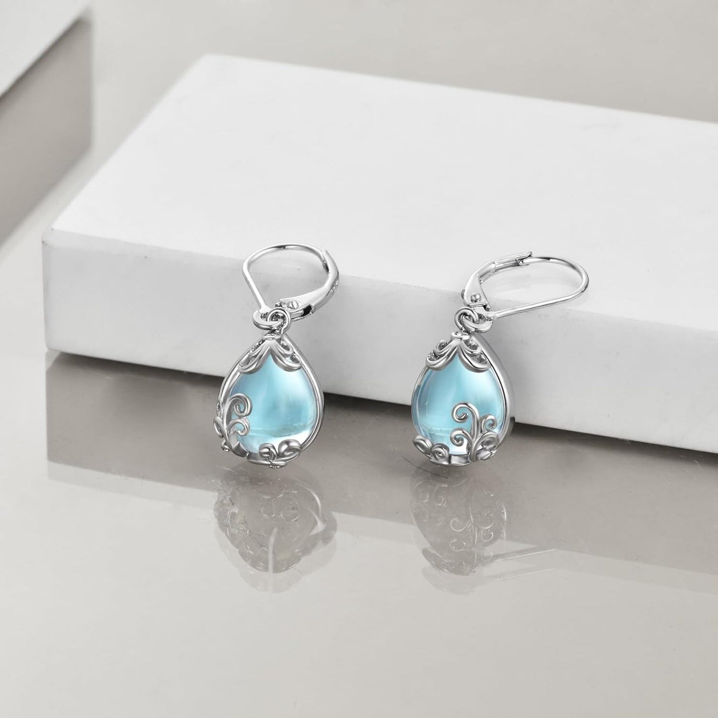 925 Sterling Silver Drop Earring Lever-backs for Women