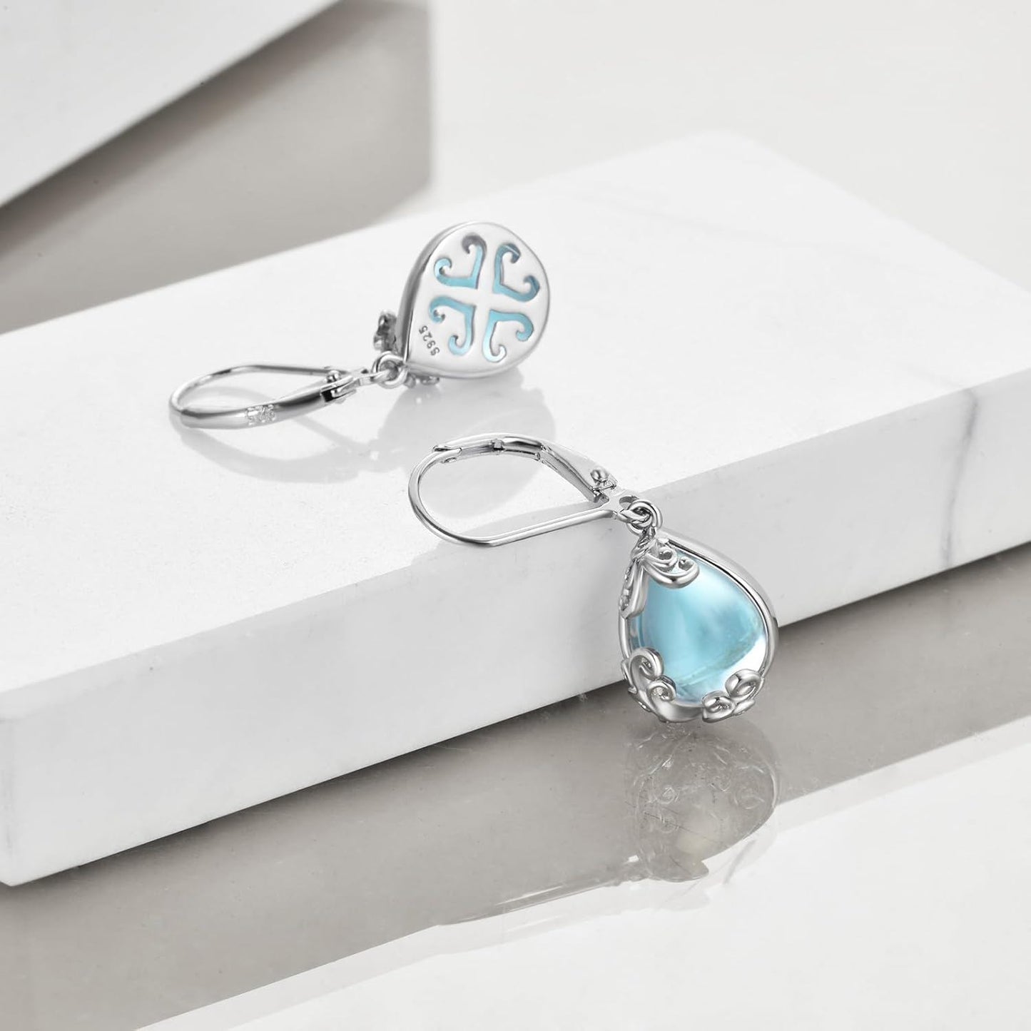 925 Sterling Silver Drop Earring Lever-backs for Women