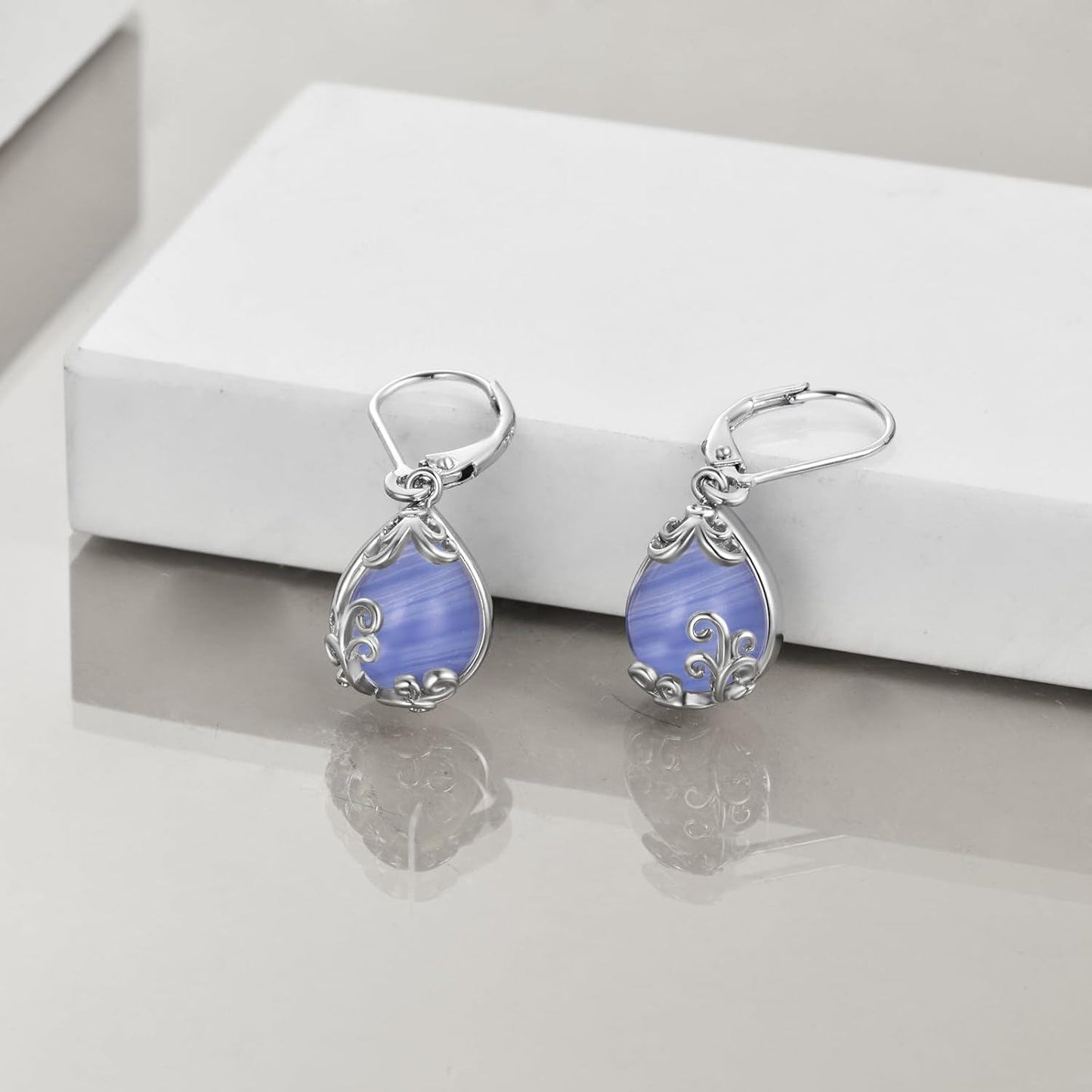 925 Sterling Silver Drop Earring Lever-backs for Women