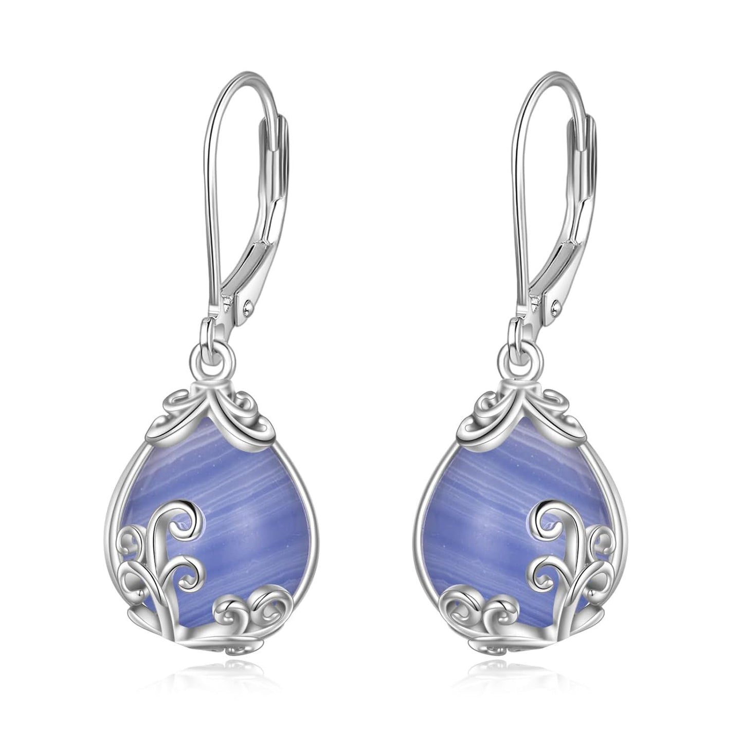 925 Sterling Silver Drop Earring Lever-backs for Women