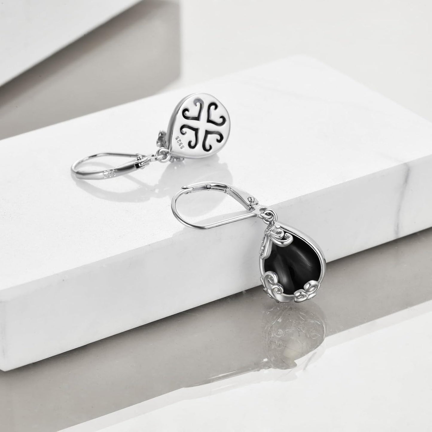 925 Sterling Silver Drop Earring Lever-backs for Women