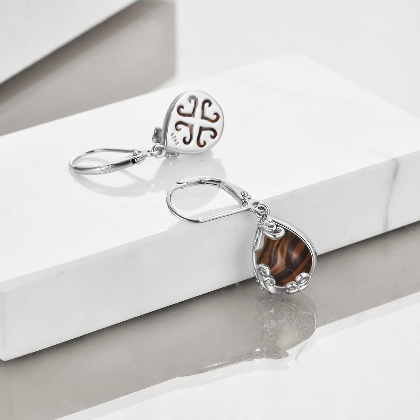 925 Sterling Silver Drop Earring Lever-backs for Women