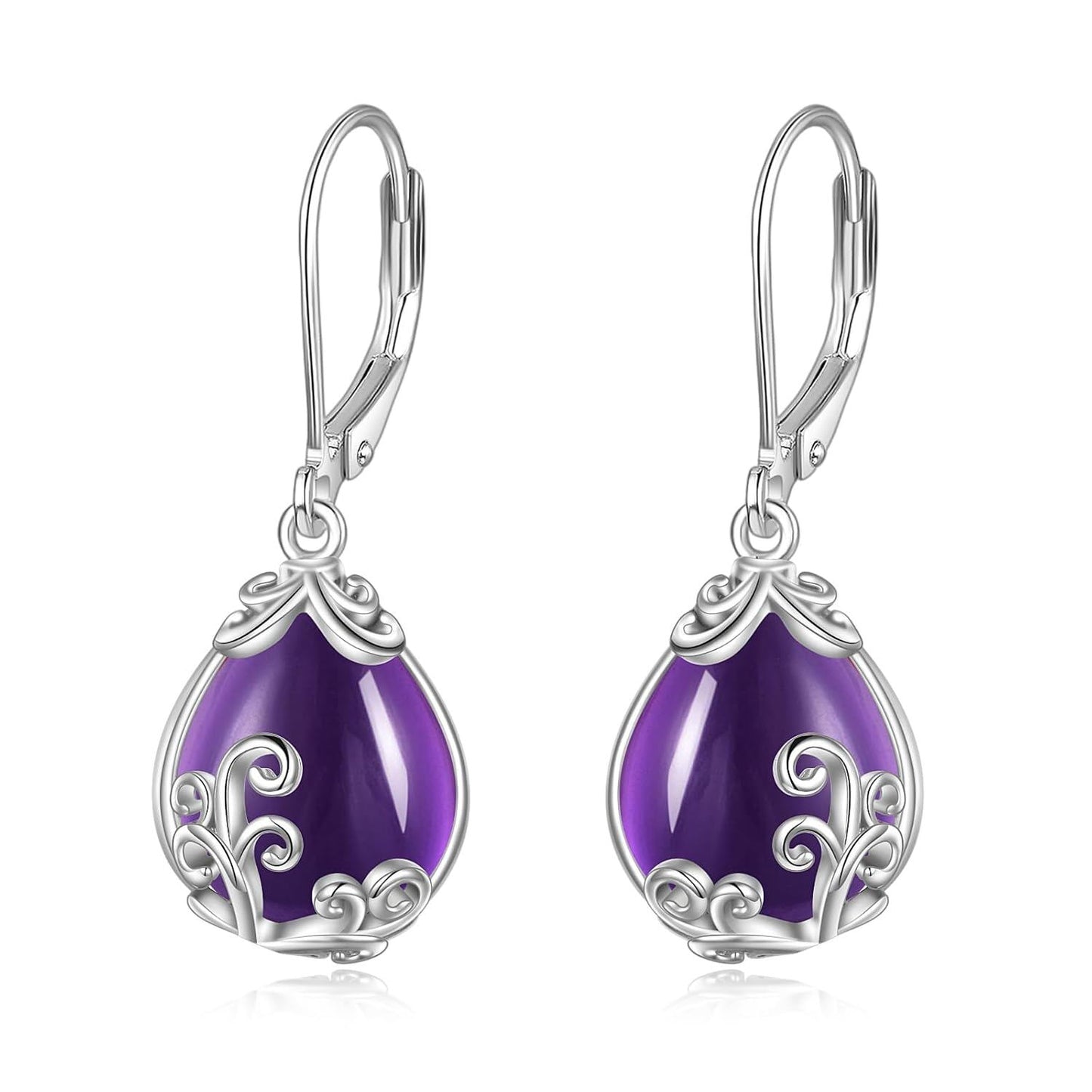 925 Sterling Silver Drop Earring Lever-backs for Women