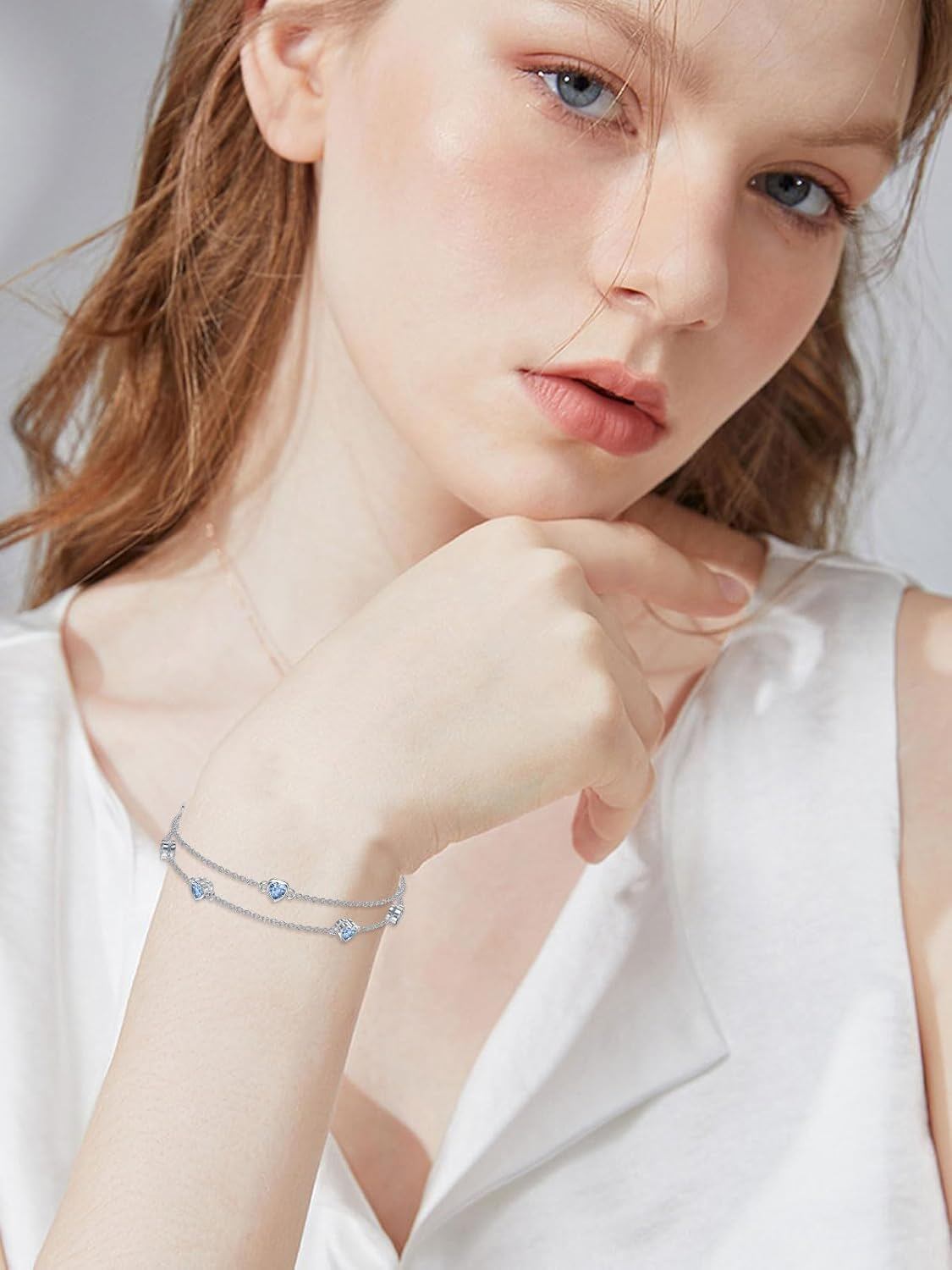 925 Sterling Silver Heart Charm Bracelet/Anklet