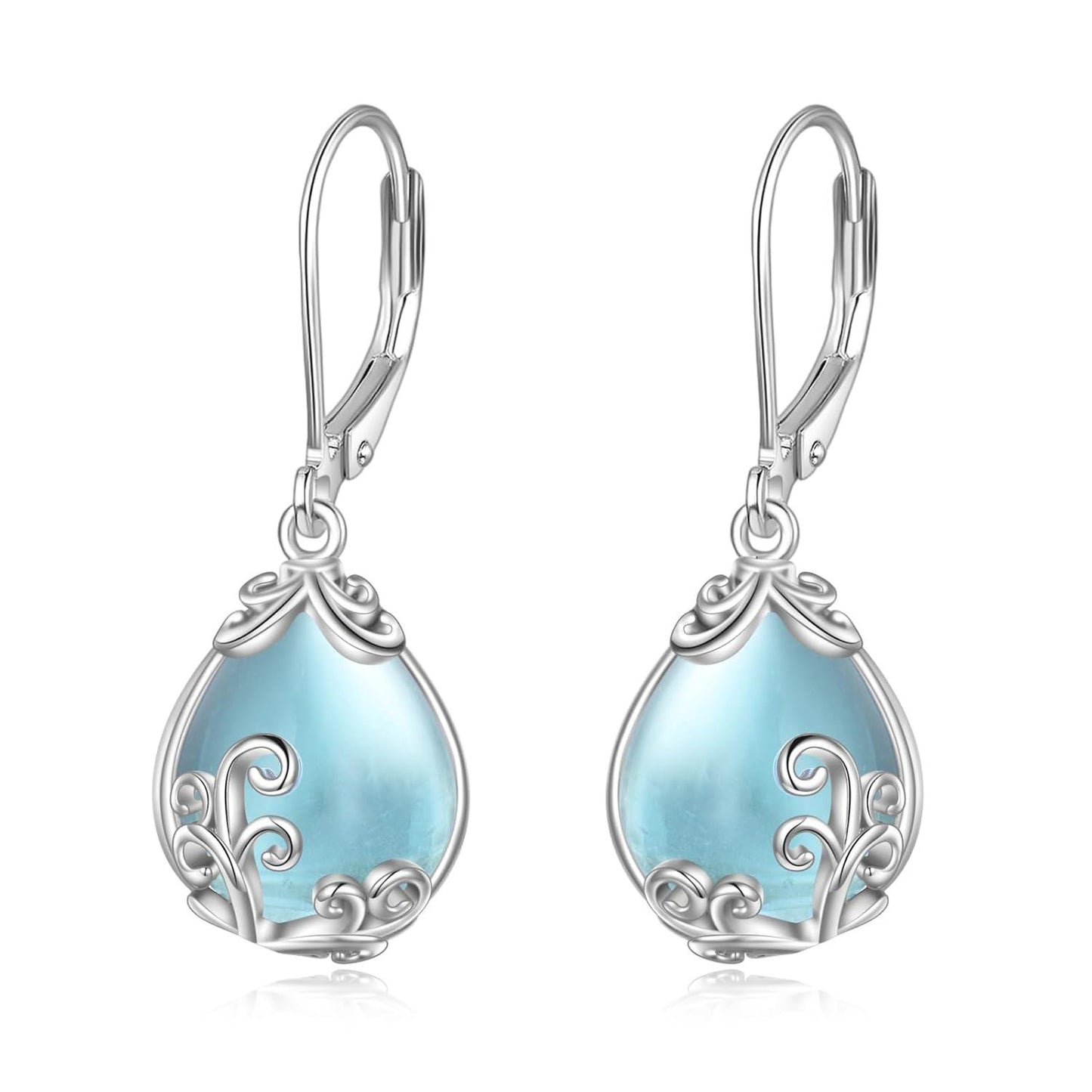 925 Sterling Silver Drop Earring Lever-backs for Women