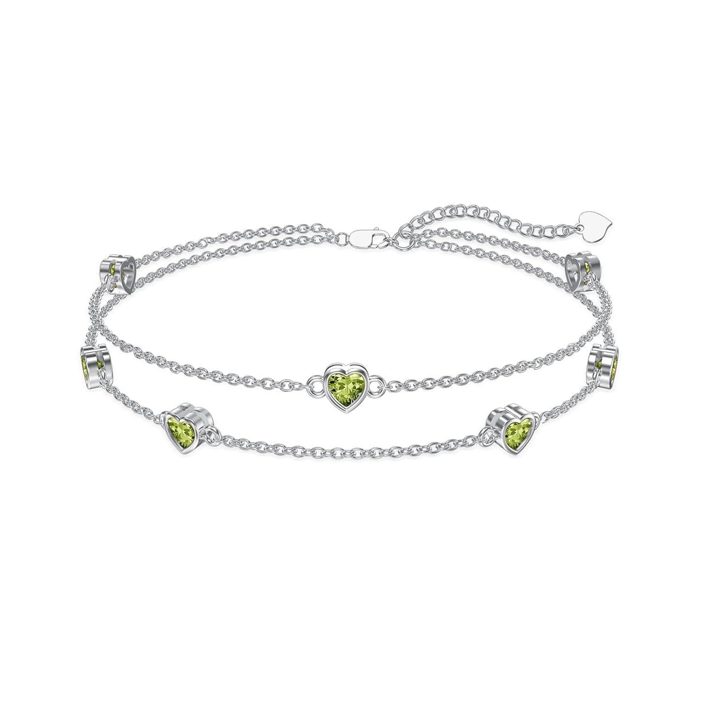 925 Sterling Silver Heart Charm Bracelet/Anklet