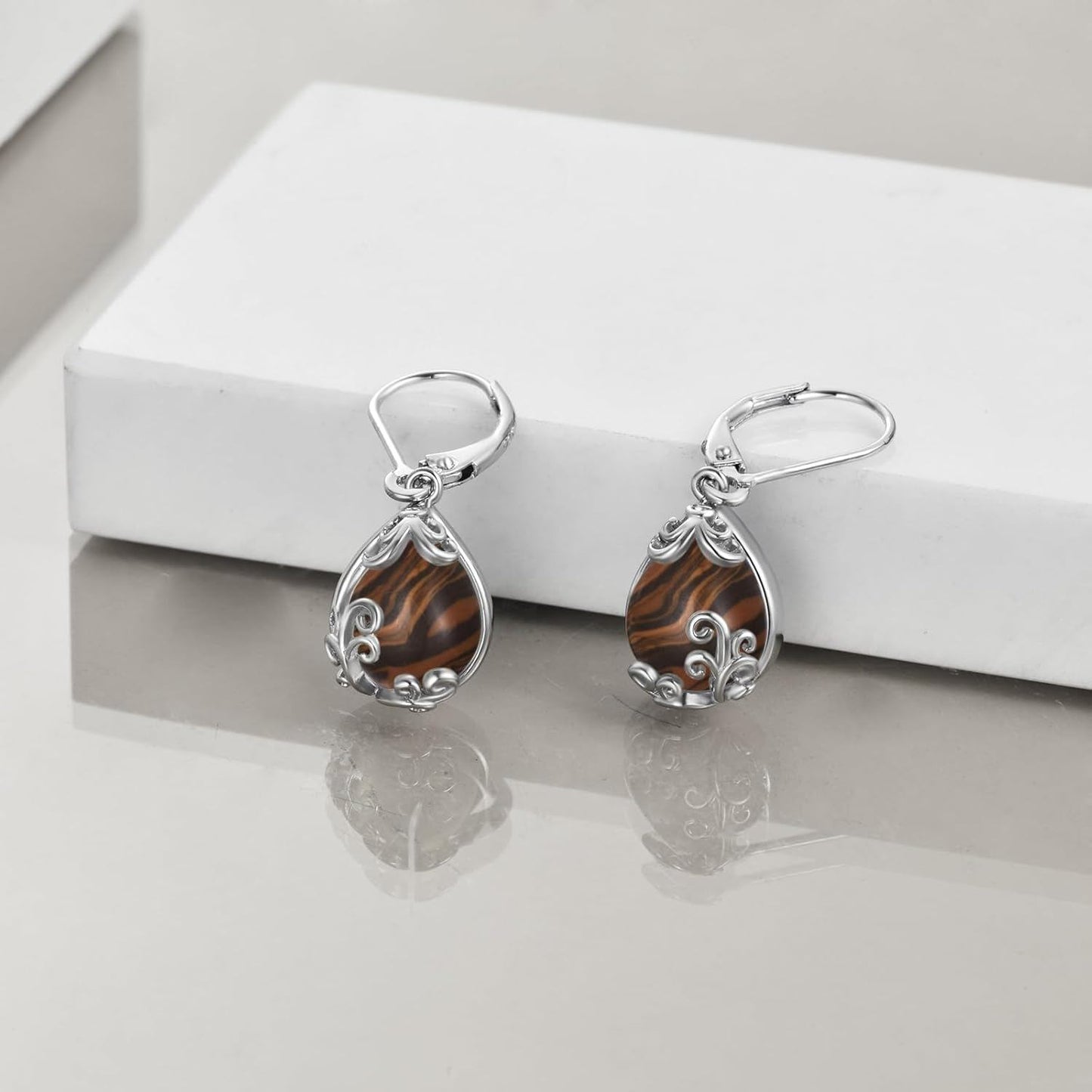 925 Sterling Silver Drop Earring Lever-backs for Women