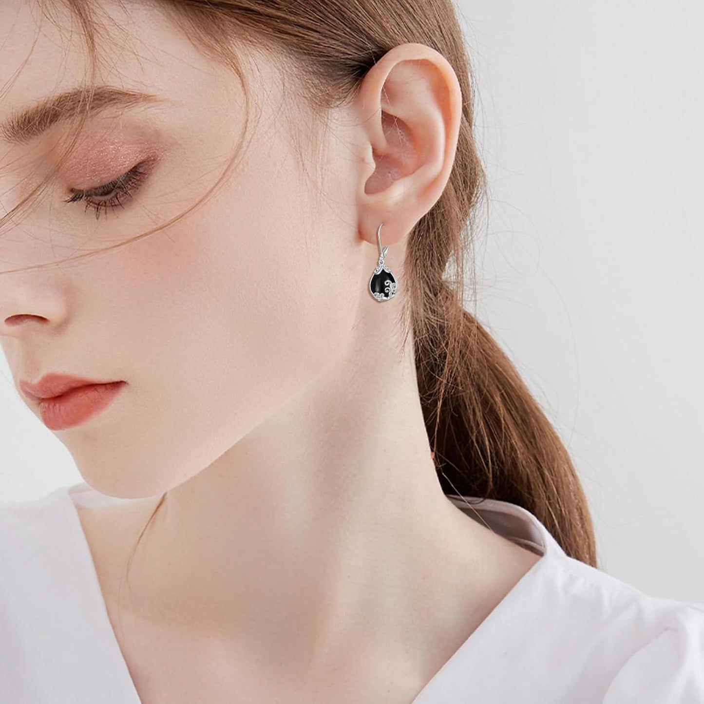 925 Sterling Silver Drop Earring Lever-backs for Women