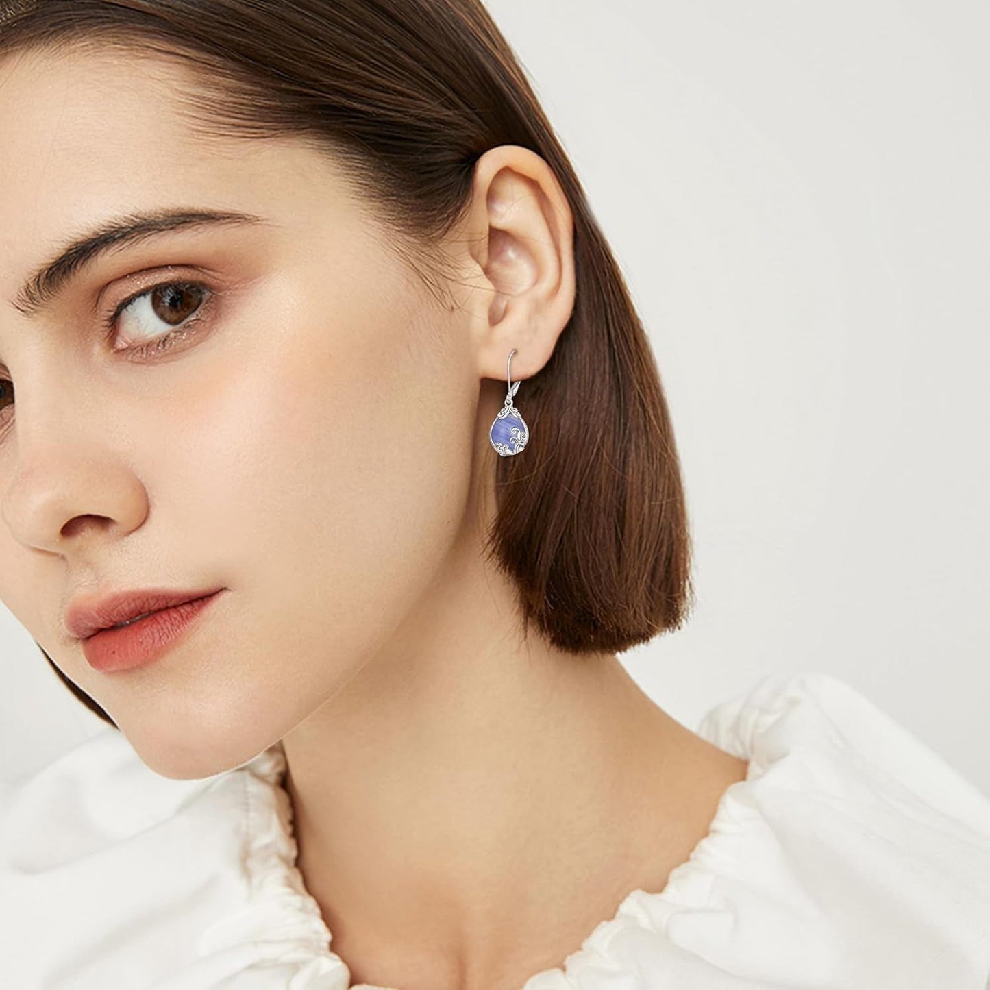 925 Sterling Silver Drop Earring Lever-backs for Women