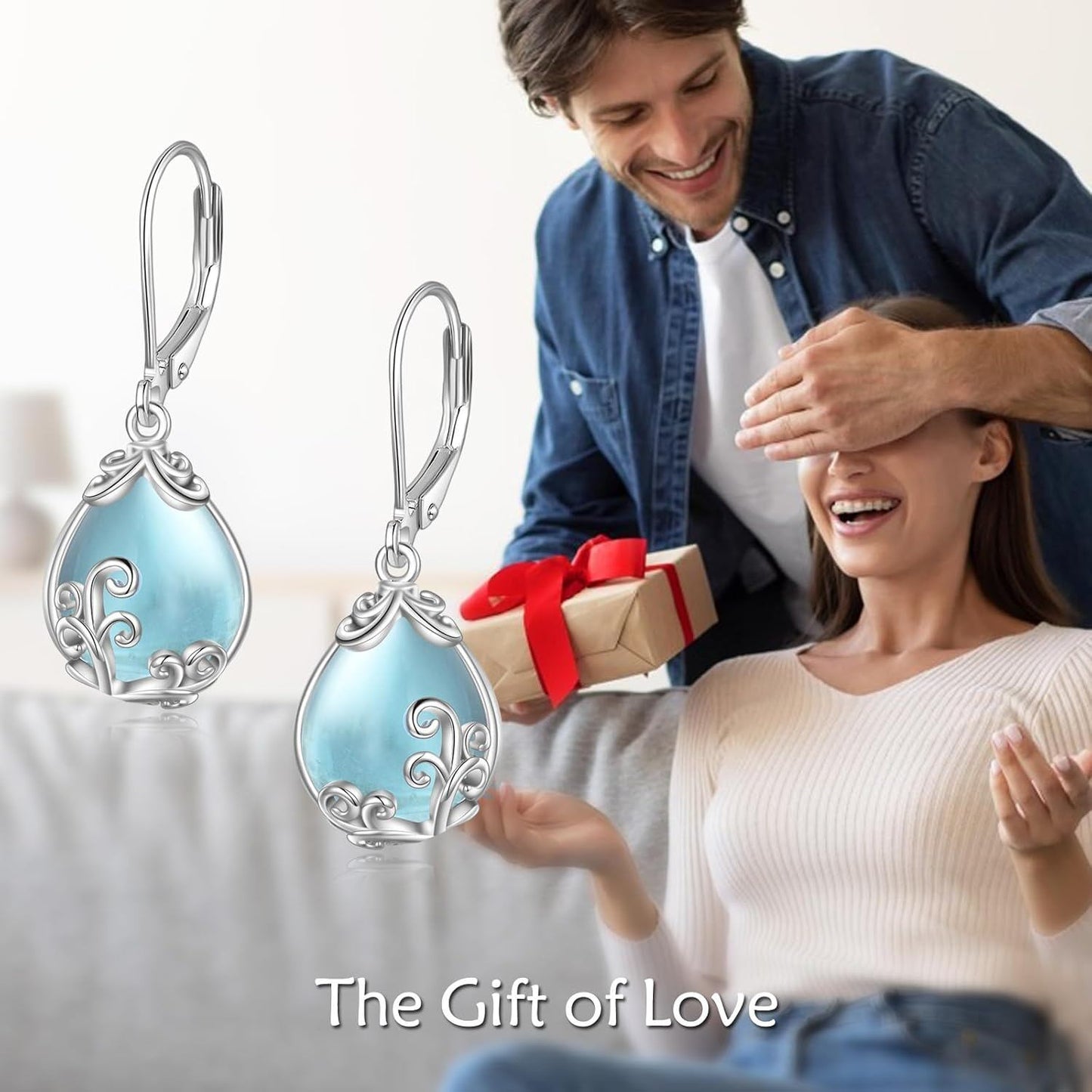 925 Sterling Silver Drop Earring Lever-backs for Women