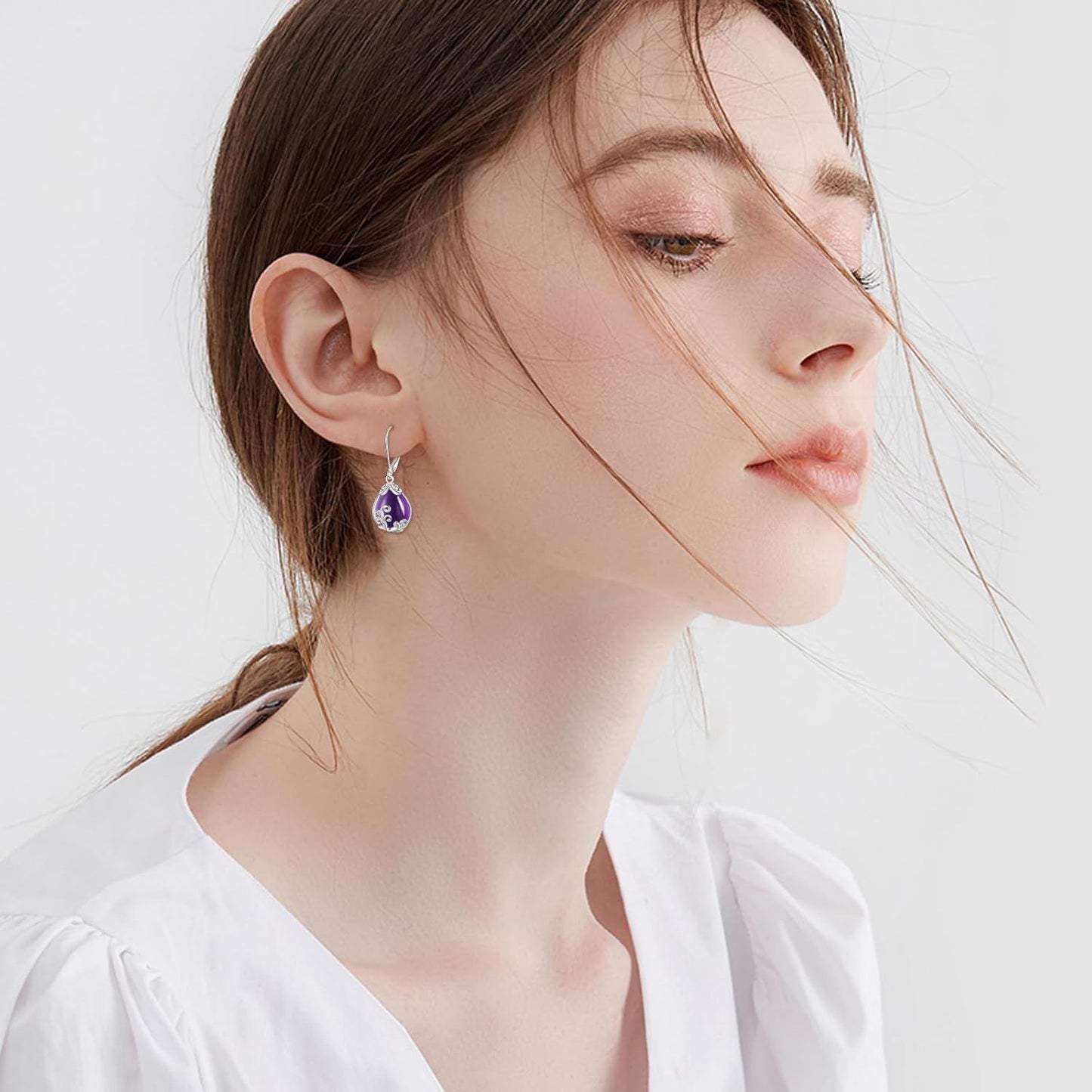 925 Sterling Silver Drop Earring Lever-backs for Women