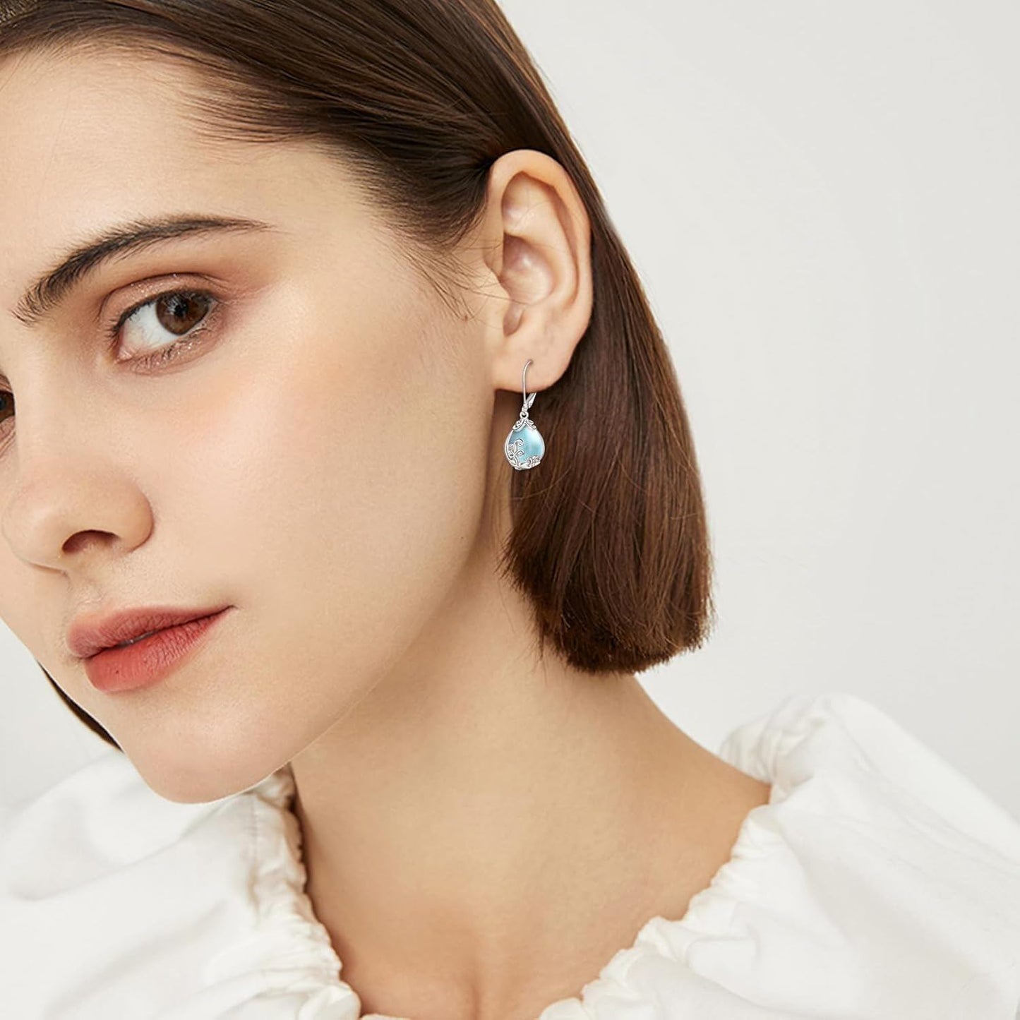 925 Sterling Silver Drop Earring Lever-backs for Women
