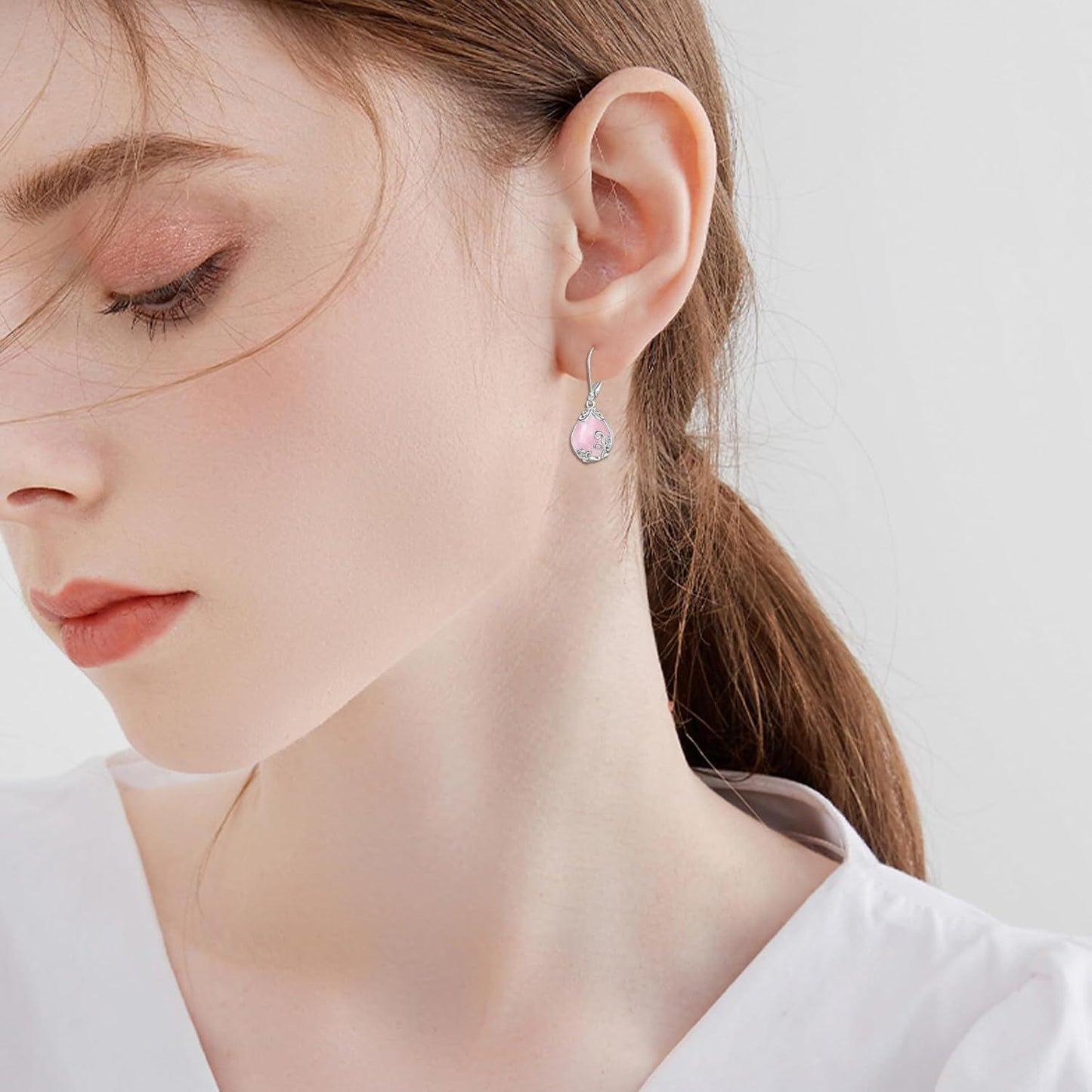 925 Sterling Silver Drop Earring Lever-backs for Women