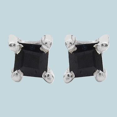 53. Black Sapphire with Rhodium over Sterling Silver Earring set