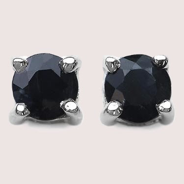 Magnificent Black Sapphire and Sterling Silver Earring set