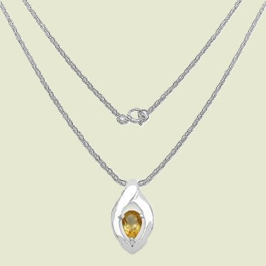 Sterling Silver 0.4CTW Citrine Pendant
