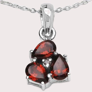 1.35CTW Red Garnet and Diamond Necklace