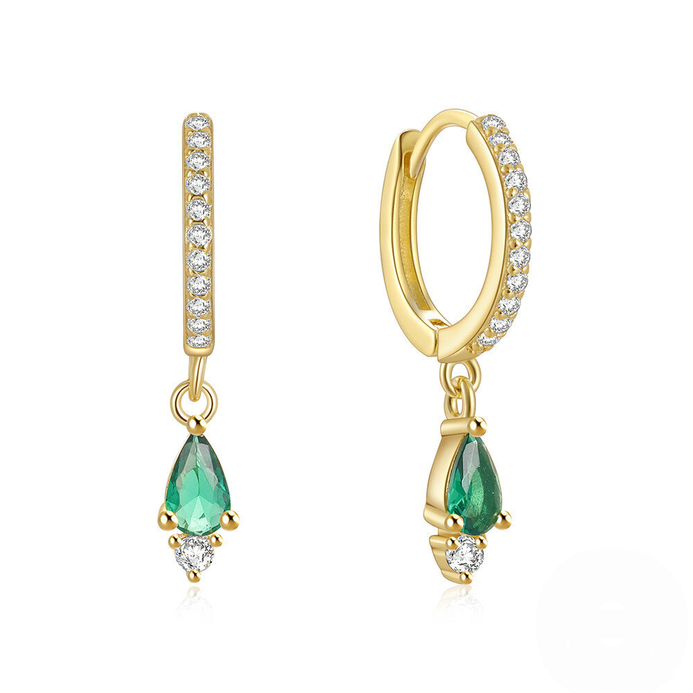 S925 Sterling Silver Ins-style Colorful Teardrop Crystal Ear Climber Earring