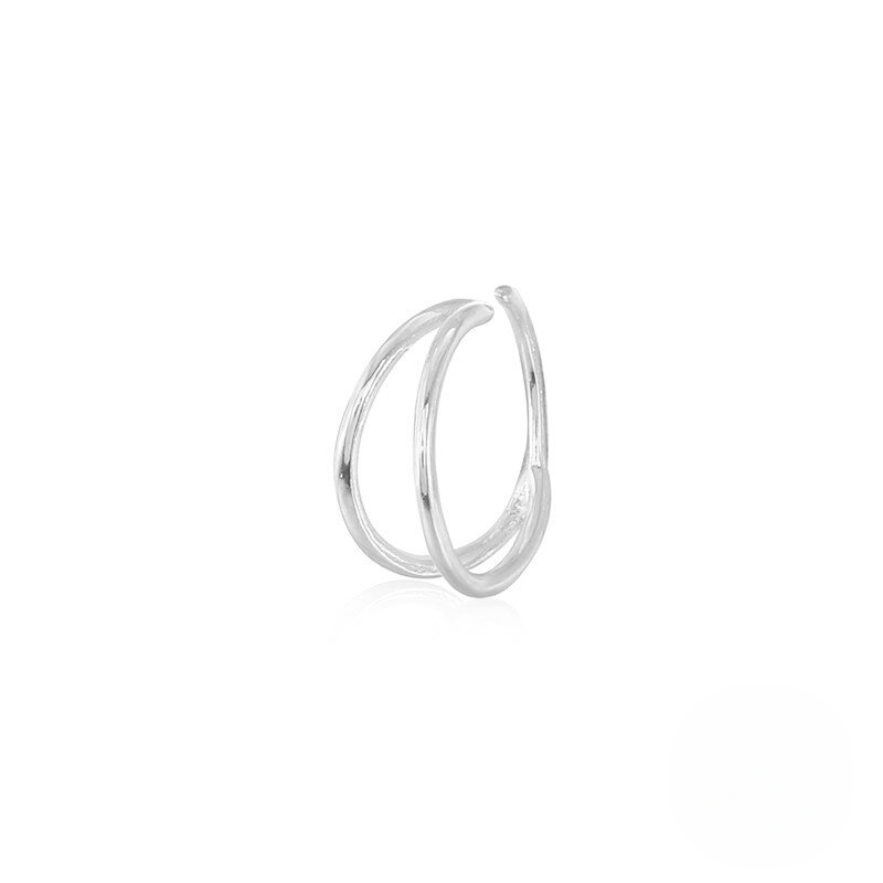 A39. S925 Sterling Silver Double Ring Nose Rings Wholesale Micro-set Elegant Ear Clip Earring