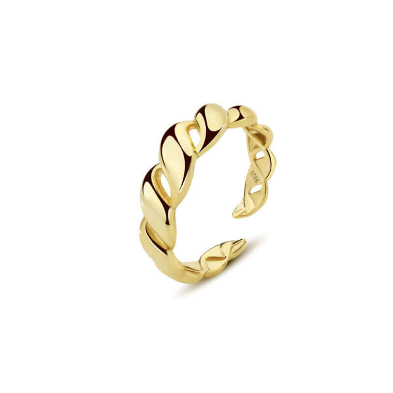 A29. 925 Sterling Silver Minimalist Stacking Ring Ins Retro Open Adjustable Finger Rings For Women