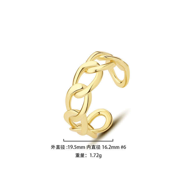 A29. 925 Sterling Silver Minimalist Stacking Ring Ins Retro Open Adjustable Finger Rings For Women