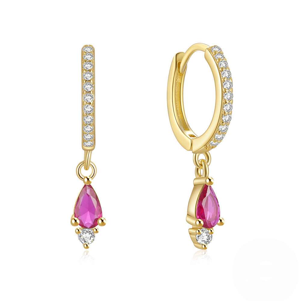 S925 Sterling Silver Ins-style Colorful Teardrop Crystal Ear Climber Earring