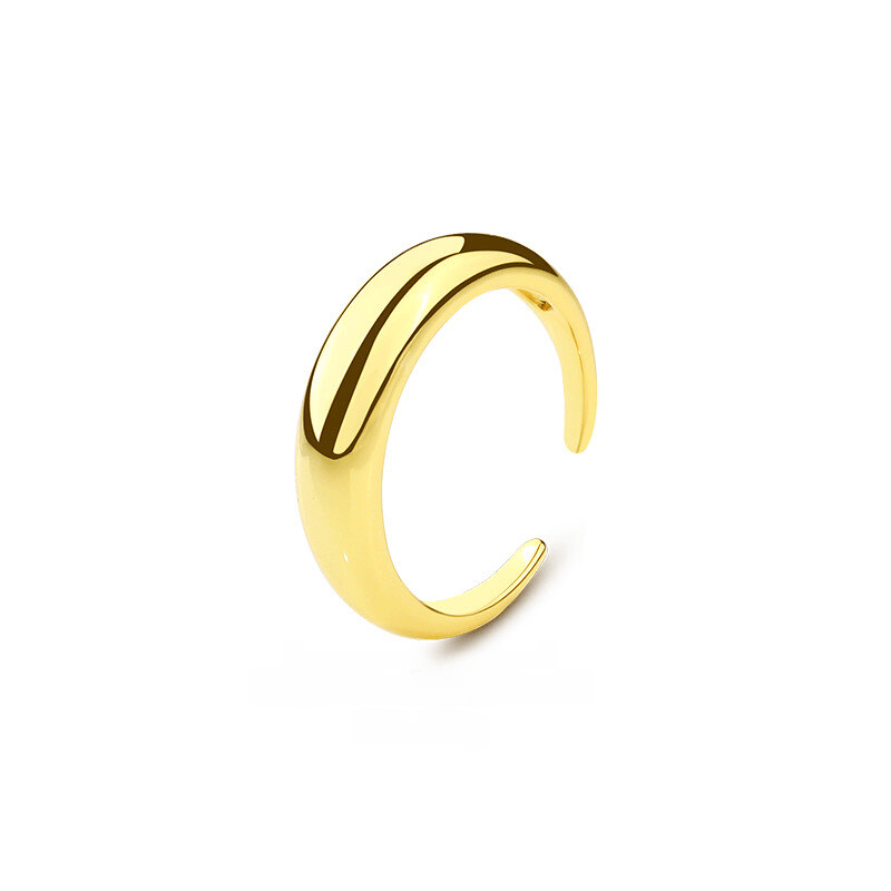 A29. 925 Sterling Silver Minimalist Stacking Ring Ins Retro Open Adjustable Finger Rings For Women