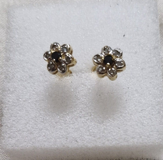 Stunning Black Onyx and Diamond Earrings