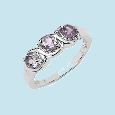 Designer Sterling Silver Amethyst Ring