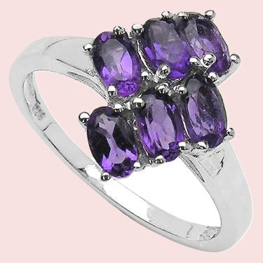 A Bright Amethyst and Solid Sterling Silver Ring