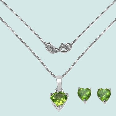 Stunning Peridot Necklace and Earrings Set