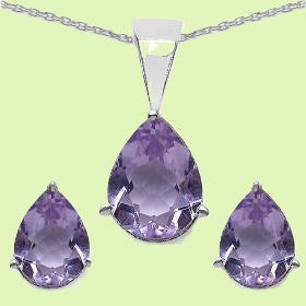 101. Sterling Silver 5.46ctw Amethyst Set Plated in Rhodium