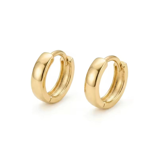 925 Sterling Silver Elegant Polished Hoop Huggie Earrings for Timeless Style.